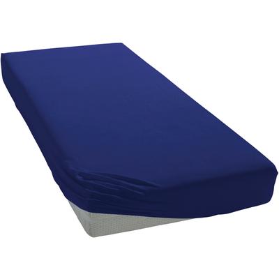 Spannbettlaken BELLANA "bellana in Gr. 90x200, 140x200 oder 180x200 cm, für Topper", blau (marine), B:180-200cm L:200cm, Jersey, Obermaterial: 100% Baumwolle, Laken, Spannbettlaken, aus Baumwolle, für Matratzen bis 10 cm Höhe, Bettlaken, Spannbetttuch Image