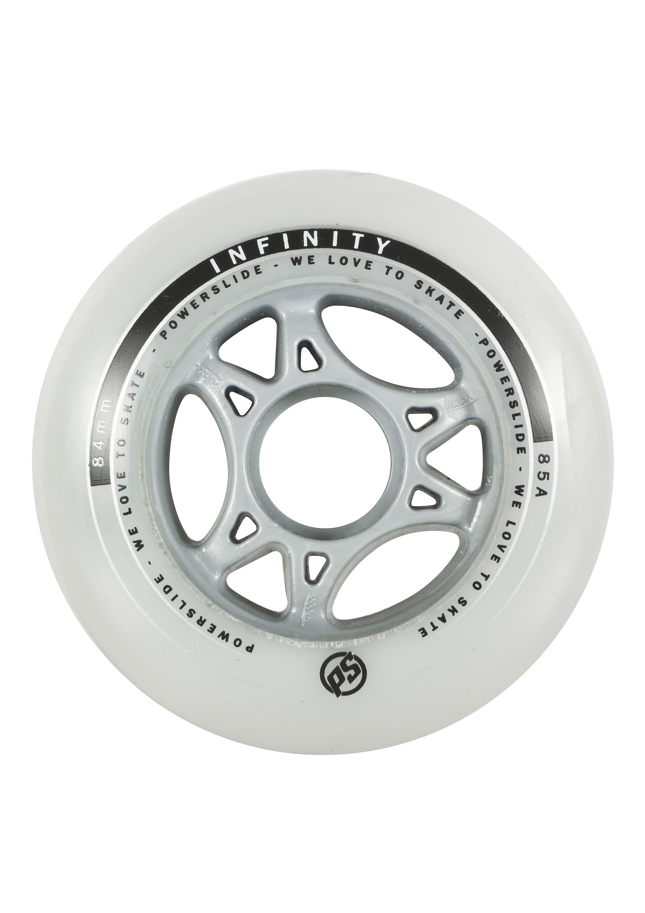 Inlineskates-Rolle POWERSLIDE "Infinity Fitness 4-Pack" Gr. 3, weiß, Räder, 9, Kunststoff