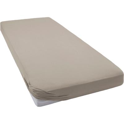 Spannbettlaken BELLANA "bellana Frottier", grau (taupe), B:140-160cm L:200cm, Frottee, Obermaterial: 80% Baumwolle, 20% Polyester, Laken, weich und angenehm zur Haut Image