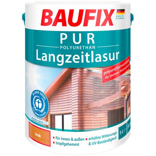"BAUFIX Holzschutzlasur ""PUR-Langzeitlasur"" Farben 5 Liter, braun Holzfarben Lasuren"