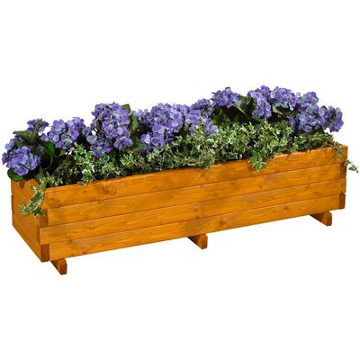 Blumenkasten GASPO "Strobl" Pflanzgefäße Gr. B/H/T: 136cm x 34cm x 37cm, braun (honigbraun) BxTxH: 136x37x34 cm