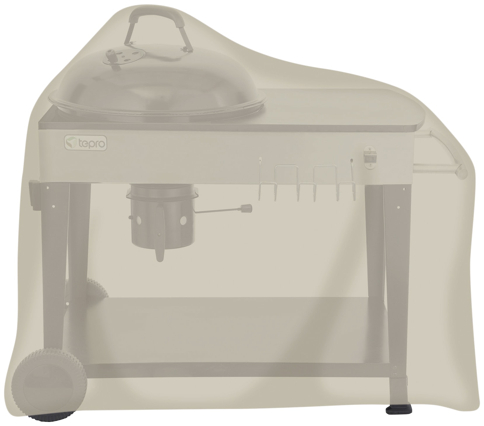Grill-Schutzhülle TEPRO, beige (natur), B:120cm H:110cm L:75cm, Polyester, Planen, BxLxH: 120x75x110 cm, für Kugelgrillwagen Image