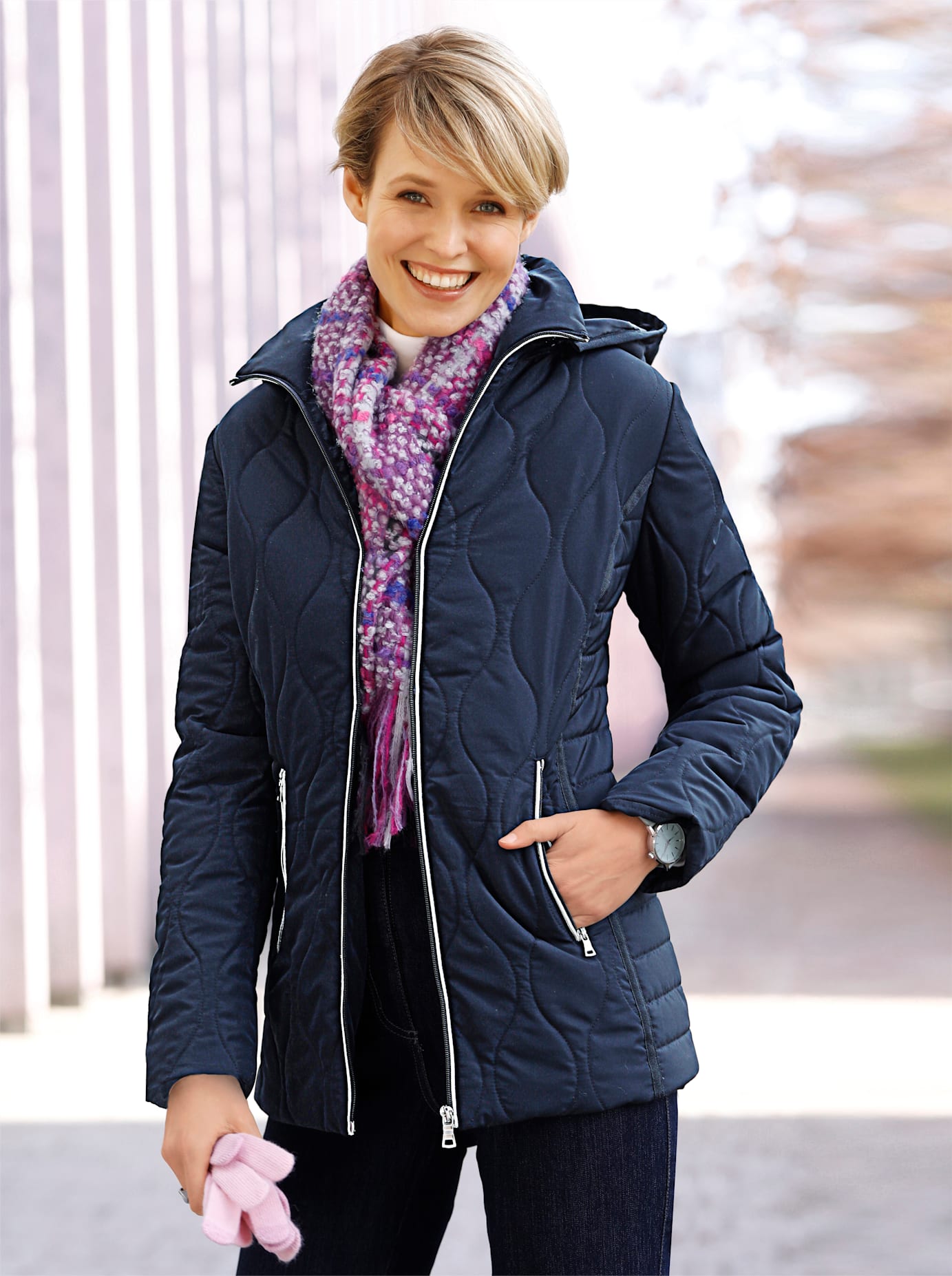 Steppjacke CLASSIC BASICS, Damen, Gr. 40, blau (marine), 100% Polyester, Wattierung:100% Polyester, unifarben, Jacken Image