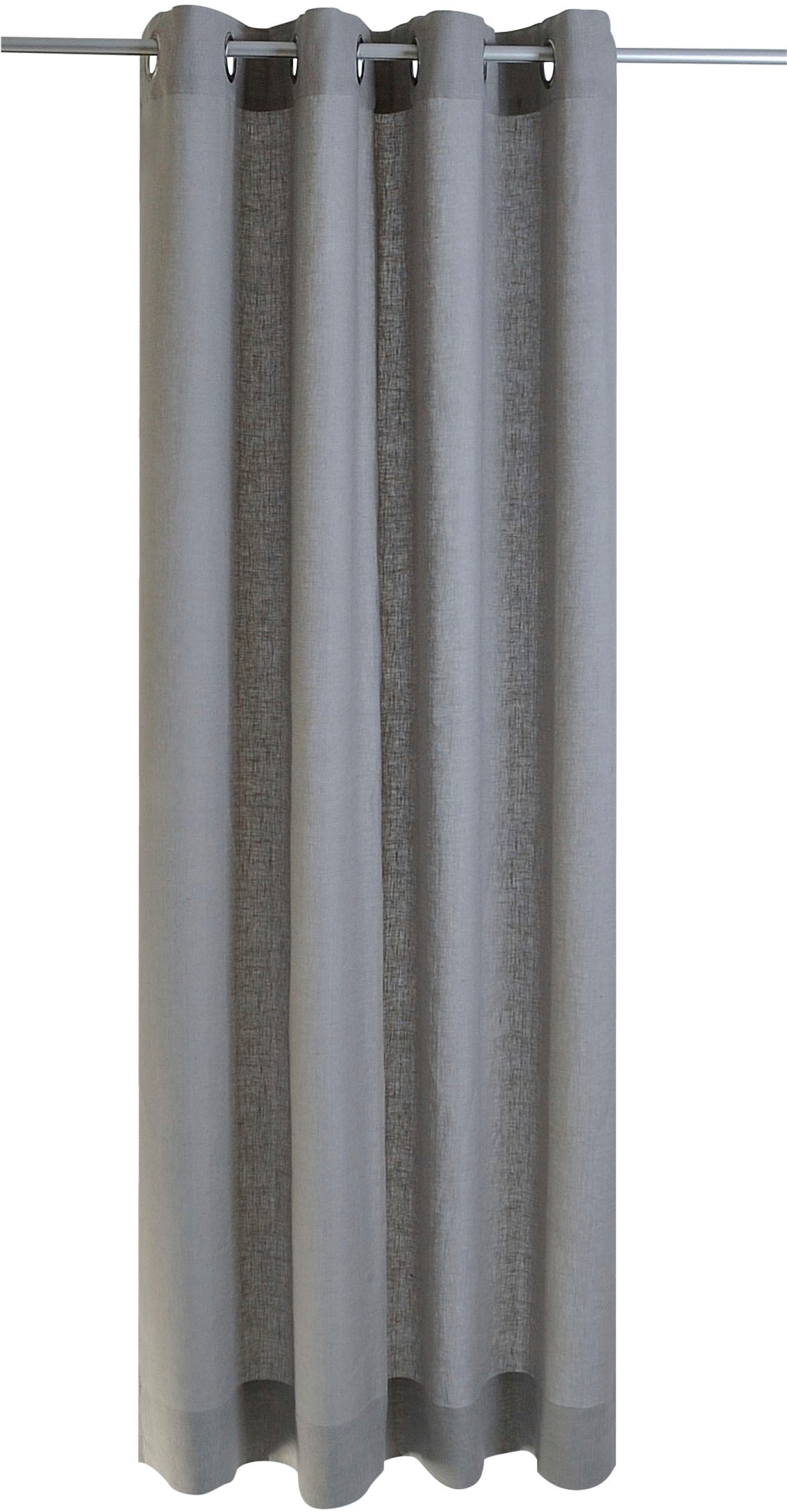 Vorhang KUTTI "Metis Leinen" Gr. 1, grau, B:140cm H:145cm, Leinen, Gardinen, blickdicht, natürliche Leinen-Gardine, einfarbig, pflegeleicht, Basic Image