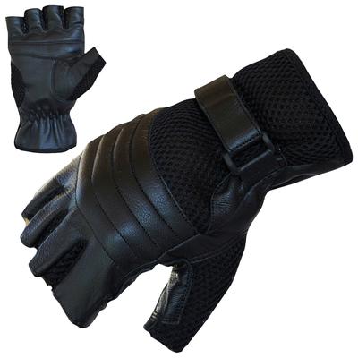 Motorradhandschuhe PROANTI Handschuhe Gr. M, schwarz fingerlose Chopper-Handschuhe aus Leder