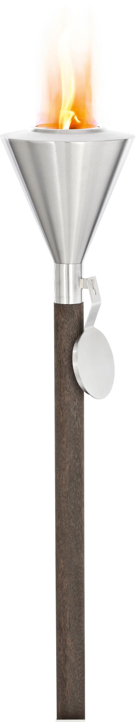 Gartenfackel BLOMUS "ORCHOS", silber (silberfarben), H:154cm Ø:14cm, Leuchten, Edelstahl matt / Holz Image