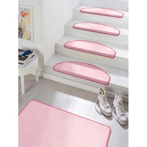 "Stufenmatte HANSE HOME ""Fancy"" Teppiche Gr. B/L: 23 cm x 65 cm, 7 mm, 15 St., rosa Stufenmatten 15 Stück, Treppenmatten, Selbstklebend, Stufenteppich, Treppenstufen"