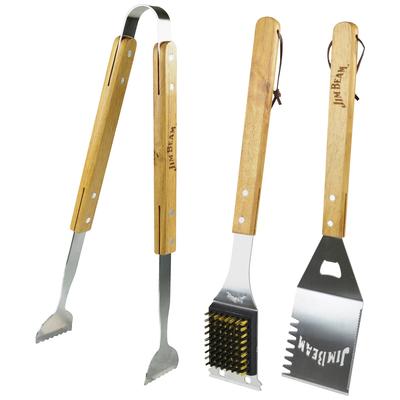 Grillbesteck-Set JIM BEAM BBQ Grillbesteck-Sets beige (natur/silberfarben)