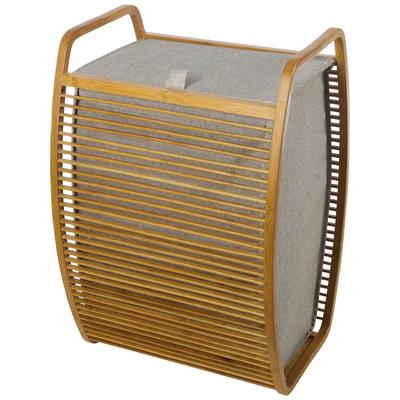 Wäschekorb MÖVE, grün (wood), B:40cm H:60cm T:35,5cm, Bambus, Wäschesammler, mit innovativen Bambusrahmen Image