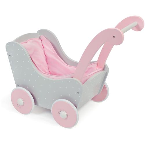 „Puppenwagen CHIC2000 „“Holzspielzeug, Puntos grey““ grau (puntos grey) Kinder Puppenwagen -trage aus Holz“