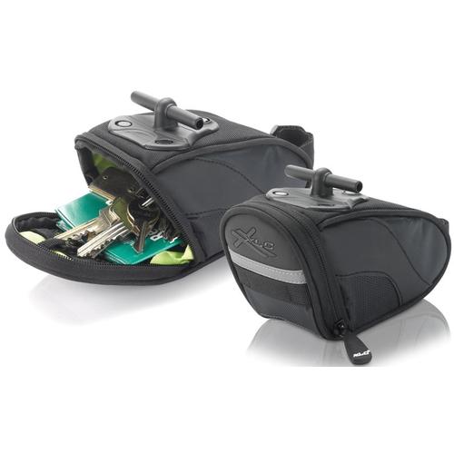 Satteltasche XLC Taschen Gr. B/H/T: 16,5 cm x 7,5 cm x 10 cm – 0,45 l, grau (anthrazit, schwarz) Satteltaschen