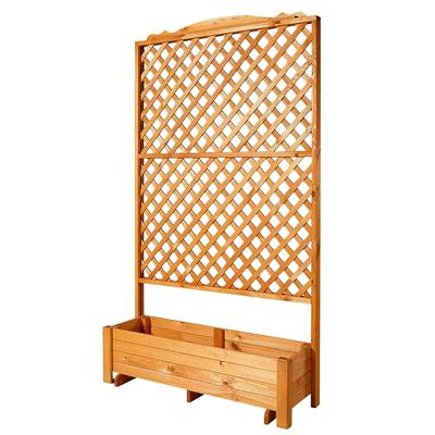 Spalier PROMADINO "Romantica", braun (honigbraun), B:120cm H:210cm T:38cm, Rankhilfen, mit Pflanzkasten, BxTxH: 120x38x210 cm