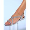 Sandalette SIEBI`S, Gr. 40, grau, Synthetik, Schuhe