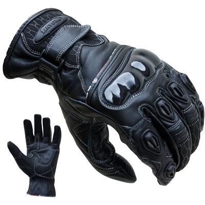 Motorradhandschuhe PROANTI Gr. L, schwarz, Handschuhe, L, Obermaterial: 100% Rindsleder. Innenfutter: 100% Polyester, aus Leder, kurz geschnitten