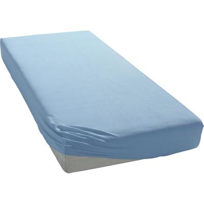 Spannbettlaken BELLANA "Mako-Jersey exclusiv in Gr. 90x200, 140x200 oder 180x200 cm", blau (mittelblau), B:180-200cm L:2