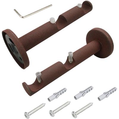 Doppelträger LIEDECO, braun (rostbraun), L:12cm Ø:1,6cm, Gardinenstangenhalterungen, für Gardinenstangen Ø 16 mm Image
