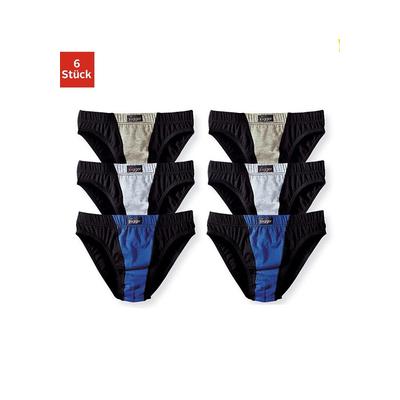 Slip LE JOGGER, Kinder, Gr. 140, bunt (blau, schwarz, grau, schwarz, khaki, meliert, schwarz), Jersey, Obermaterial: 100% Baumwolle, unifarben, körpernah, Unterhosen, mit farblich abgesetztem Einsatz Image
