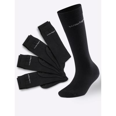 Kniestrümpfe WÄSCHEPUR, Damen, Gr. 1, schwarz, 53% Wolle, 46% Polyamid, 1% Elasthan, Socken Image