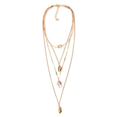 Ketten-Set "Kira", Damen, Gr. one, Metall, gold (golden), COLLEZIONE ALESSANDRO, Basic, Halsketten, goldfarbige Muscheln Image