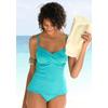 Bügel-Tankini-Top S.OLIVER "Spain", Damen, Gr. 40, Cup B, blau (türkis), Microfaser, Microfaser, unifarben, Bikini-Oberteile, mit Wickeloptik, Topseller