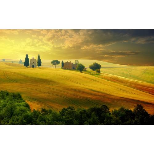 „PAPERMOON Fototapete „“Toskana Landschaft““ Tapeten Gr. B/L: 3,50 m x 2,60 m, Bahnen: 7 St., bunt Fototapeten“