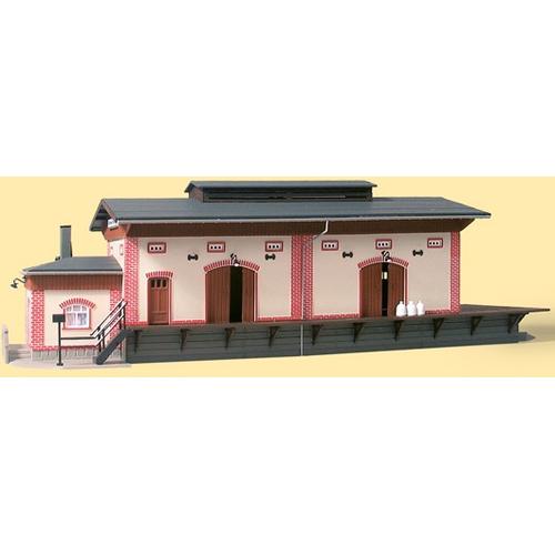 "Modelleisenbahn-Gebäude AUHAGEN ""Güterschuppen, weiß/rot"" Modelleisenbahn-Erweiterungen rot (weiß, rot) Kinder Altersempfehlung Modelleisenbahn-Erweiterungen Made in Germany"