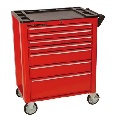 Werkstattwagen HOLZMANN "WW 690L", rot (baumarkt), B:68,8cm H:87,5cm T:45,8cm, Stahl, Werkstattwagen, 7 Schubladen