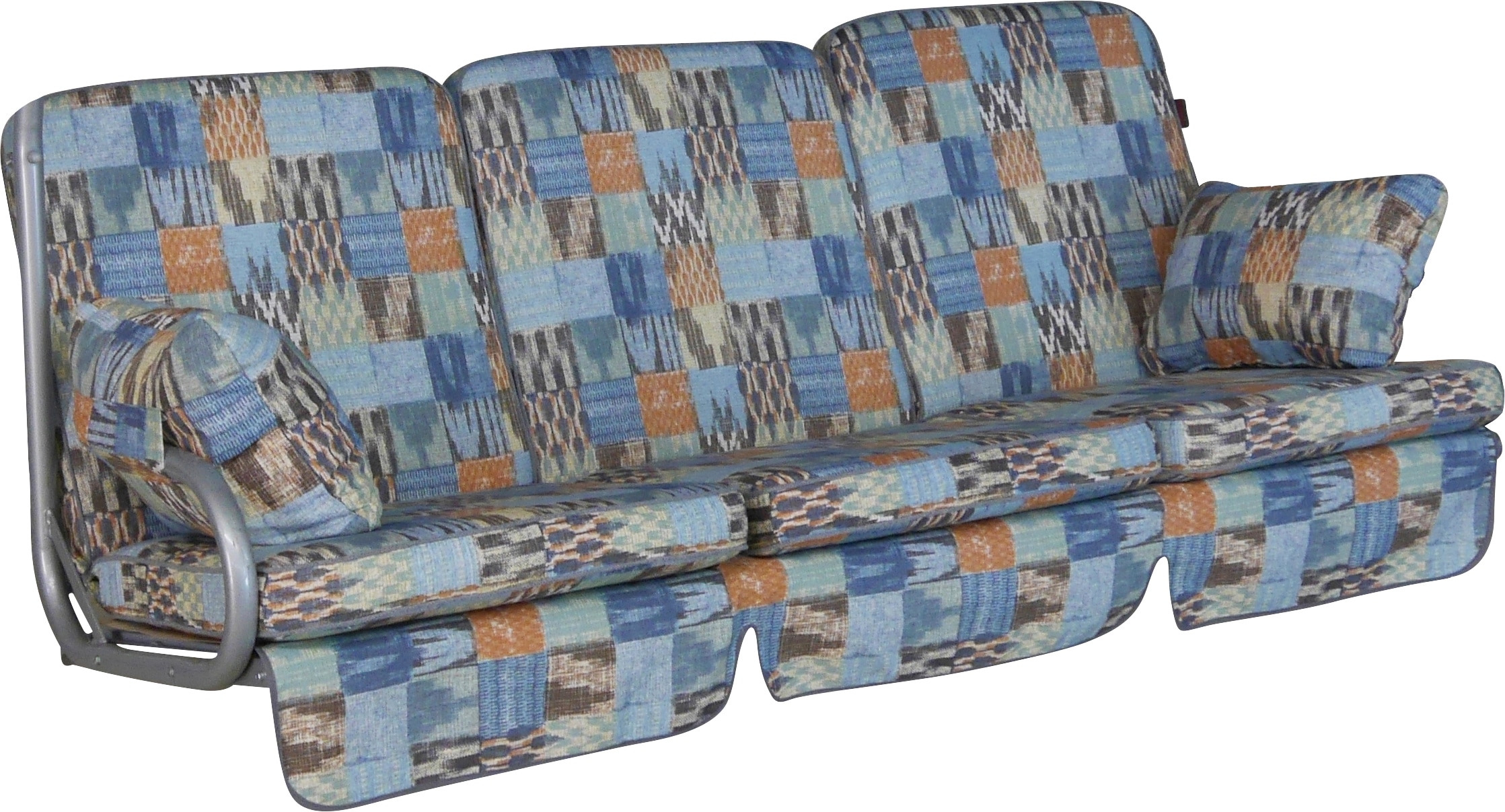 Bankauflage "Comfort", bunt (blau, grau, orange), B:177cm H:9cm T:180cm, Obermaterial: 50% Baumwolle, 50% Polyester. Füllung: 100% Polyurethan, ANGERER FREIZEITMÖBEL, Polsterauflagen Image