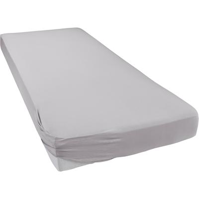 Spannbettlaken BELLANA "Jersey-Elasthan deluxe", silber (silberfarben), B:140-160cm L:200-220cm, Jersey-Elasthan, Obermaterial: 95% Baumwolle, 5% Elasthan, Laken, für Standardmatratzen, Wasserbetten und Boxspringbetten Image