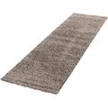 Hochflor-Läufer AYYILDIZ TEPPICHE "Life Shaggy 1500" Teppiche Gr. B/L: 80 cm x 250 cm, 30 mm, 1 St., grau (taupe) Hochflor-Läufer