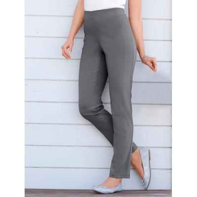 Dehnbund-Hose STEHMANN, Damen, Gr. 225, Extrakurzgrößen, grau (grafit), 72% Viskose, 25% Polyamid, 3% Elasthan, unifarben, lang, Hosen Image