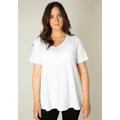 T-Shirt BASE LEVEL CURVY "Alba" Gr. 44, weiß (white) Damen Shirts V-Shirts