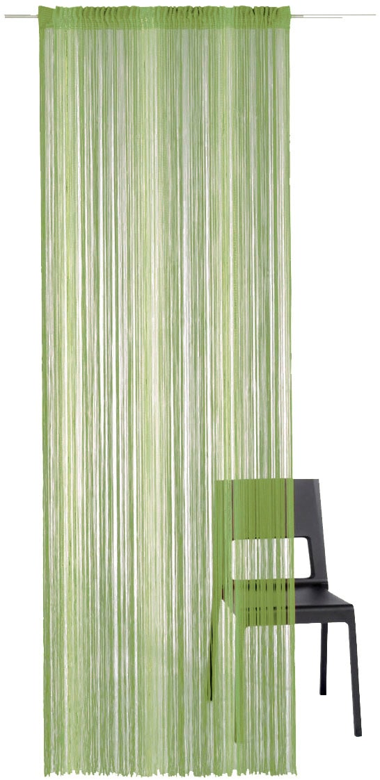 Fadenvorhang WECKBRODT "Rebecca" Gr. 1, grün (grün, uni), B:98cm H:160cm, Polyester, Gardinen, Fadengardine, Insektenschutz, transparent, kürzbar, Store