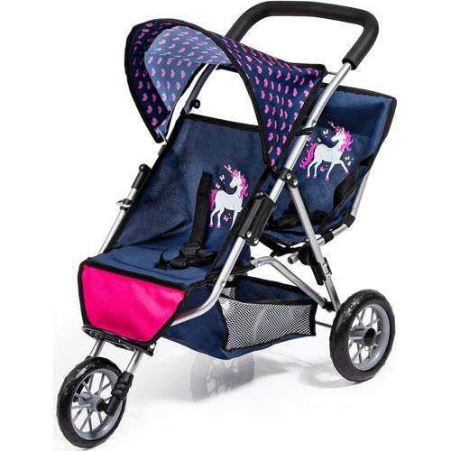 „Puppen-Zwillingsbuggy BAYER „“Jogger, blau““ Puppenwagen blau Kinder Puppenwagen -trage“