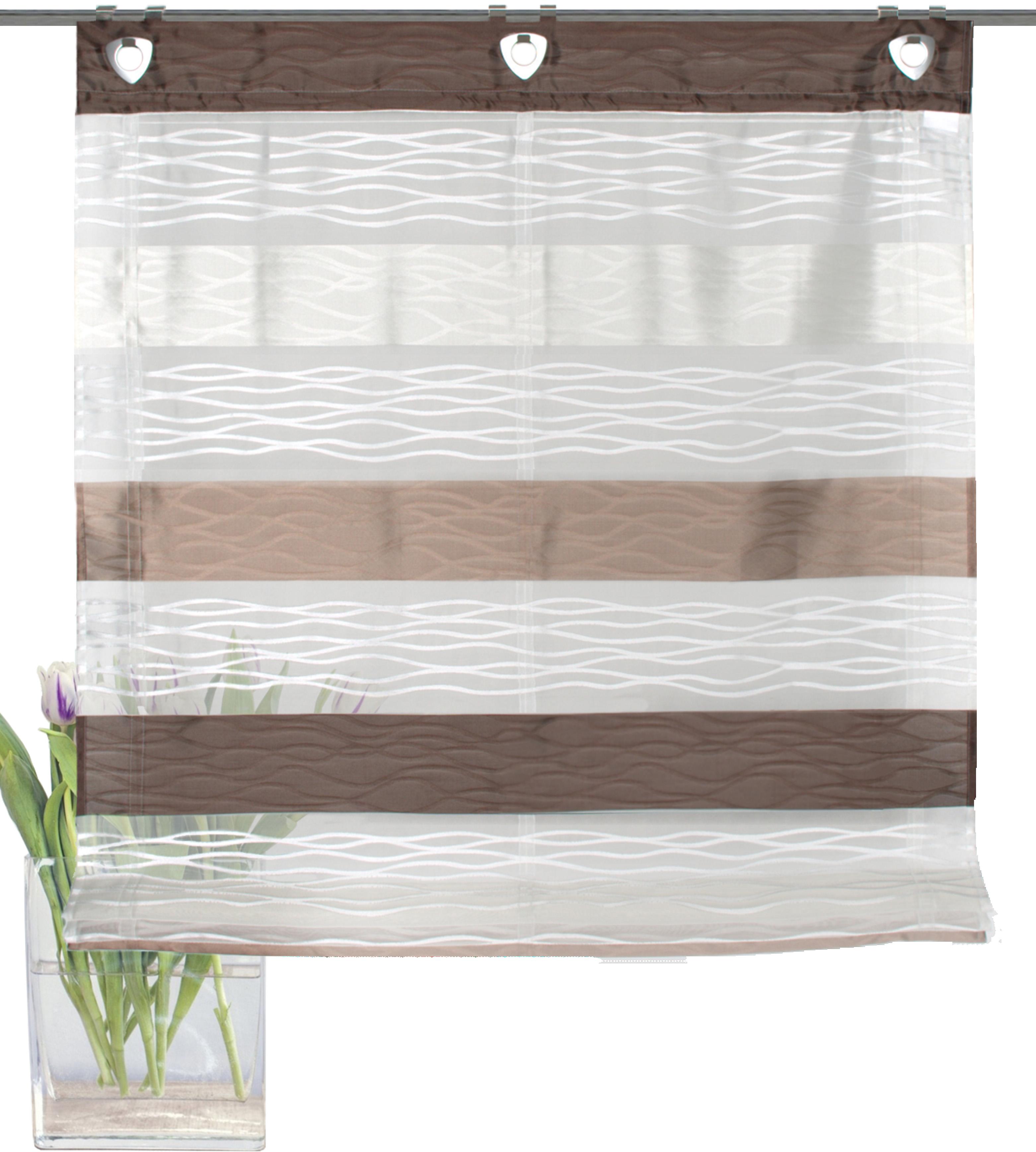 Raffrollo HOME WOHNIDEEN "BASENTO" Gr. 1, braun, B:45 H:135, Scherli, Obermaterial: 100% Polyester, Raffrollos Image
