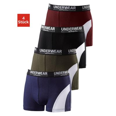 Boxer AUTHENTIC LE JOGGER "Boxershorts für Jungen", Kinder, Gr. 110/116, bunt, Jersey, Obermaterial: 95% Baumwolle, 5% Elasthan, unifarben, körpernah, Unterhosen, cooler Look durch weißen Einsatz Image