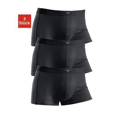 Hipster H.I.S, Herren, Gr. 5 (M), schwarz, Jersey, Obermaterial: 95% Baumwolle, 5% Elasthan, unifarben, körpernah, Unterhosen, knapp sitzende Boxershorts aus Baumwollmischung Image