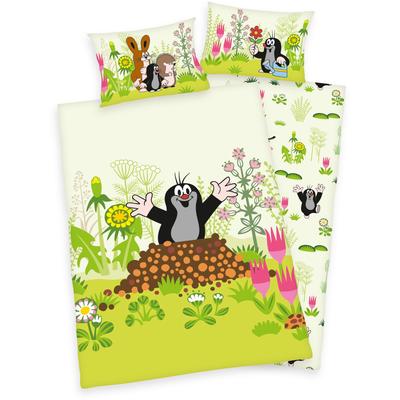 Kinderbettwäsche "Der kleine Maulwurf", grün, B/L: 100cm x 135cm, , Flanell, B/L: 60cm x 40cm, Flanell, Obermaterial: 100% Baumwolle, Bettwäsche, und Freunde Image