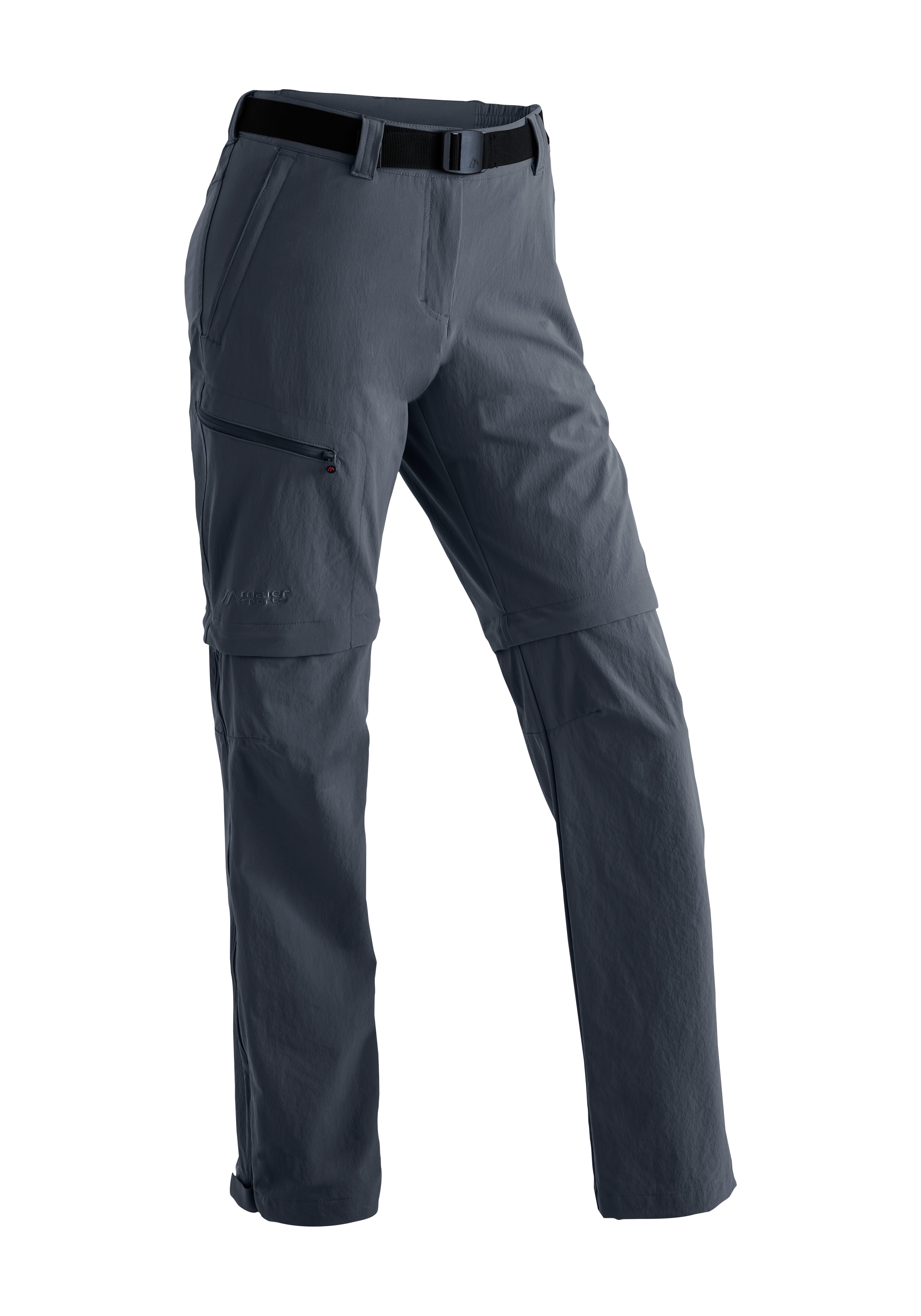 Funktionshose MAIER SPORTS "Nata", Damen, Gr. 42, Normalgrößen, grau, 90% Polyamid, 10% Elasthan, Hosen, Damen Wanderhose, zipp-off Outdoor-Hose, 3 Taschen, Regular Fit Image