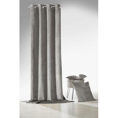 Vorhang WECKBRODT "Valentin" Gr. 1, grau (betonoptik), B:135cm H:245cm, Sablu00e9, Polyester, Gardinen, Velour, Samt-Optik, blickdicht, Unifarben, Gardine, Store Image