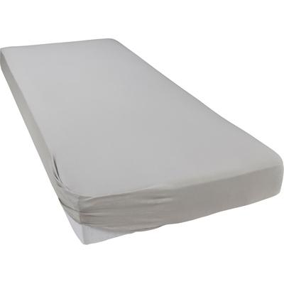 Spannbettlaken BELLANA "Mako-Jersey exclusiv in Gr. 90x200, 140x200 oder 180x200 cm", silber (silberfarben), B:120-130cm L:200cm, Mako-Jersey, Obermaterial: 100% Baumwolle, Laken, aus Baumwolle, für Matratzen bis 25 cm Höhe, Bettlaken, Spannbetttuch Image