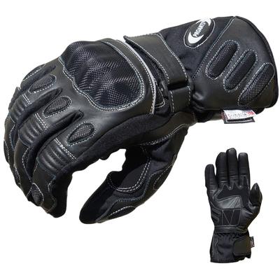 Motorradhandschuhe PROANTI Gr. XL, schwarz, Handschuhe, XL, Obermaterial: 60% Rindsleder, 25% Nylon, 10% Polyester, 5% Polyurethan. Innenfutter: 100% Polyester, speziell für Regenwetter und den Winter geeignet, wasserdicht