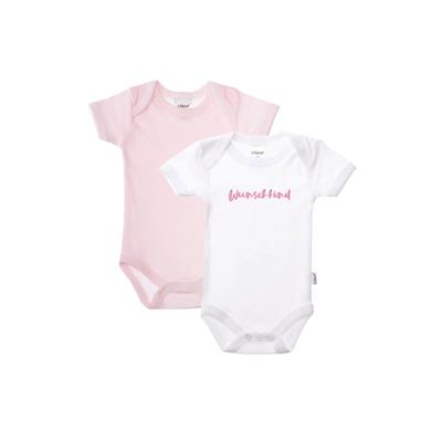 Body LILIPUT "Wunschkind" Gr. 44, EURO-Größen, rosa (weiß-rosa) Baby Bodies mit extra weiter Kopföffnung