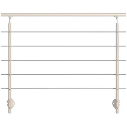 DOLLE Treppengeländer Geländer seitliche Montage Gr. H/L: 100 cm x 150 cm, silberfarben (weiß, silberfarben) Treppen