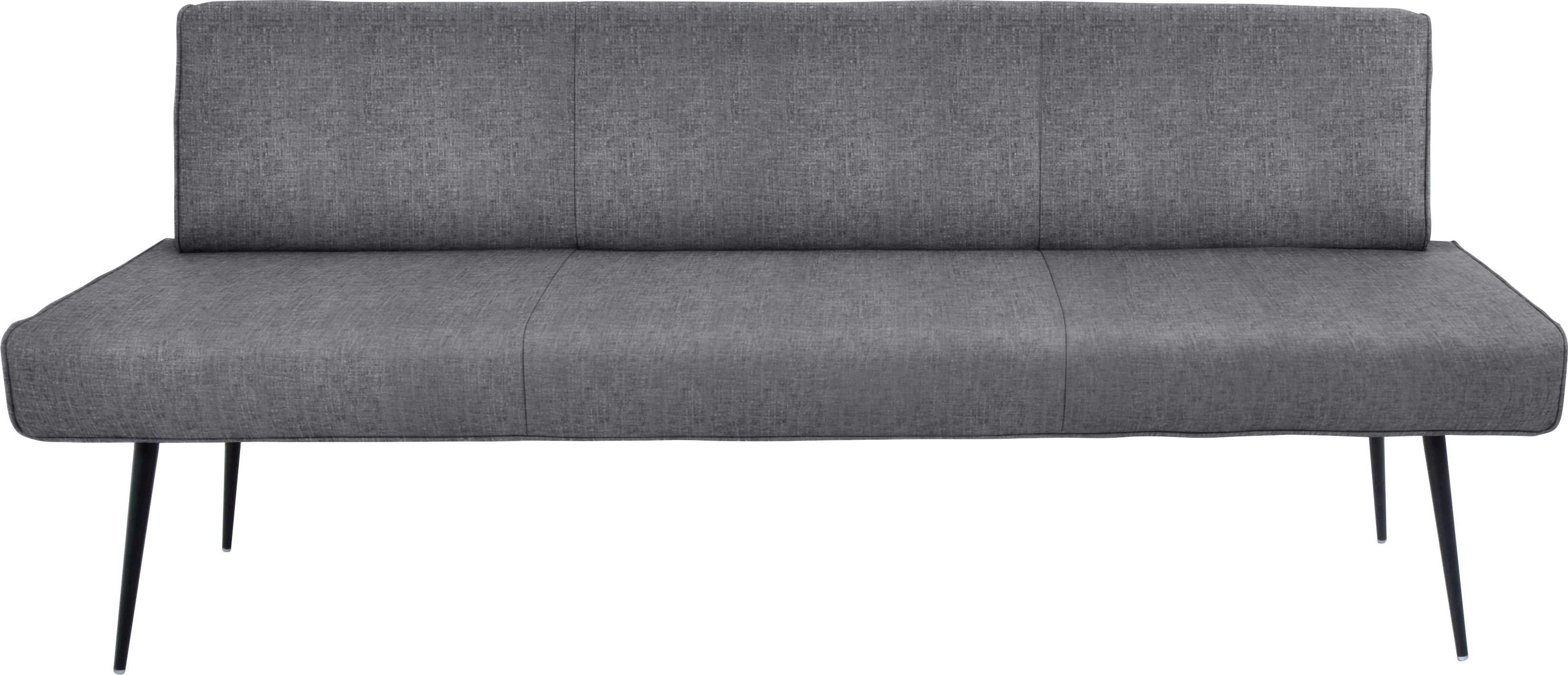 Polsterbank K+W KOMFORT & WOHNEN "Giacomo I", blau (niagara blau, schwarz), B:200cm H:87cm T:62cm, Sitzbänke, Polsterbank, Metallfüsse in schwarz, wahlweise in der Breite 200cm oder 177cm