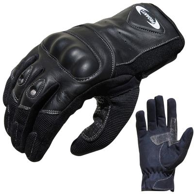 Motorradhandschuhe PROANTI Gr. XL, schwarz, Handschuhe, XL, Obermaterial: 40% Rindsleder, 40% Polyurethan, 20% Polyester. Innenfutter: 100% Polyester, für den Sommer, kurz geschnittene Form