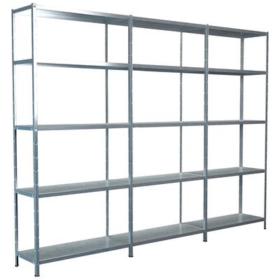 Steckregal SCHULTE REGALWELT "Stecksystem Grund- und 2x Anbauregale", silber (silberfarben), B:280cm H:200cm T:35cm, Sta