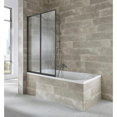 Badewannenaufsatz WELLTIME "Nassau", schwarz, B:100cm H:140cm, Duschwände, Komplett zusammenfaltbar Image