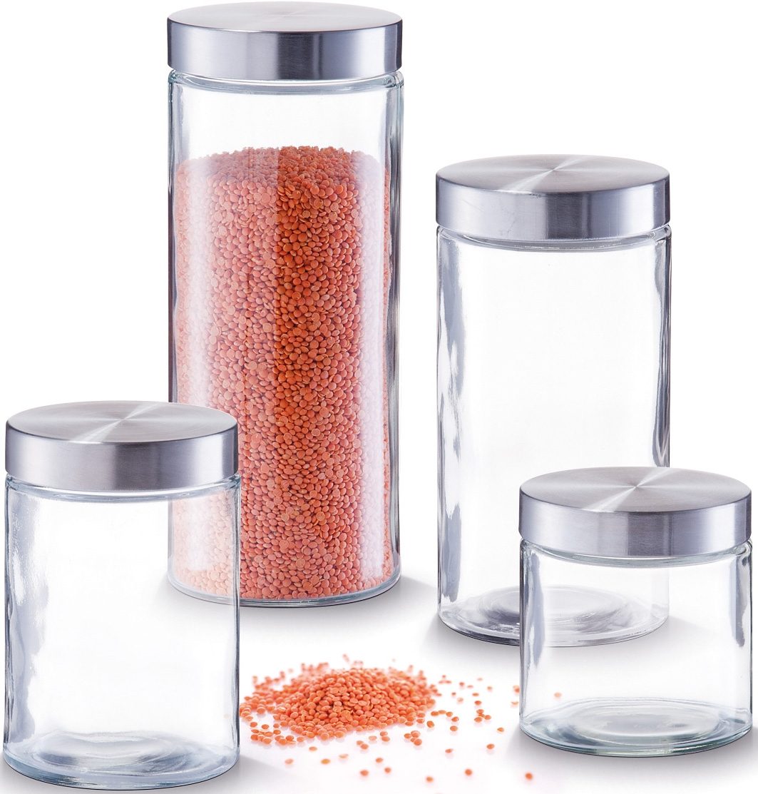 Vorratsglas ZELLER PRESENT, transparent, Lebensmittelaufbewahrungsbehälter, zeitloses Design