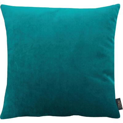Dekokissen APELT "Arte" Gr. 1, blau (petrol, unifarben), B:46cm L:46cm, Polyester, Dekokissen_Sitzkissen_Kissenhüllen, Kissenhülle ohne Füllung, 1 Stück Image